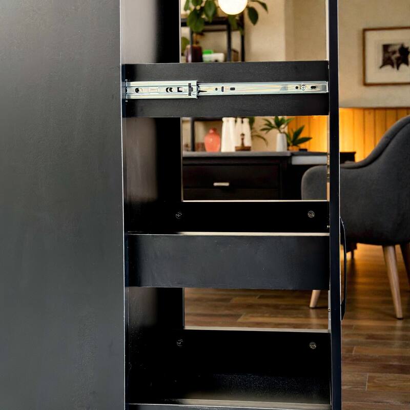 Slim Kitchen Rolling Storage Cart with Wheels and Handle, 6 Tier Narrow Pantry Shelf for Small Spaces