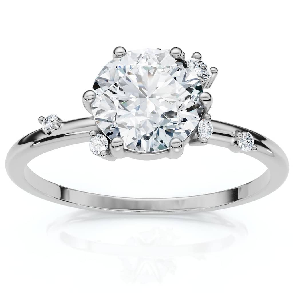 Bliss Diamond 1Ct Diamond Flame Engagement Ring Gold Lab Grown EF/VS