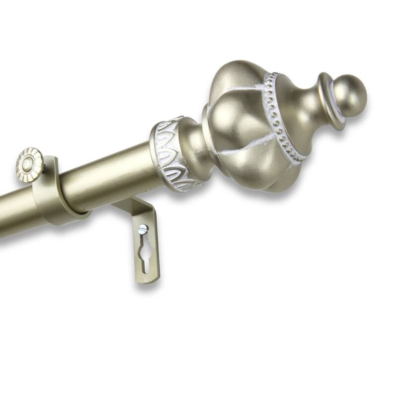 Coastal Charm Curtain Rod - Adjustable 160-240 Inch Rod Set - Double Drapery Rod for Living Room, Bedroom - M