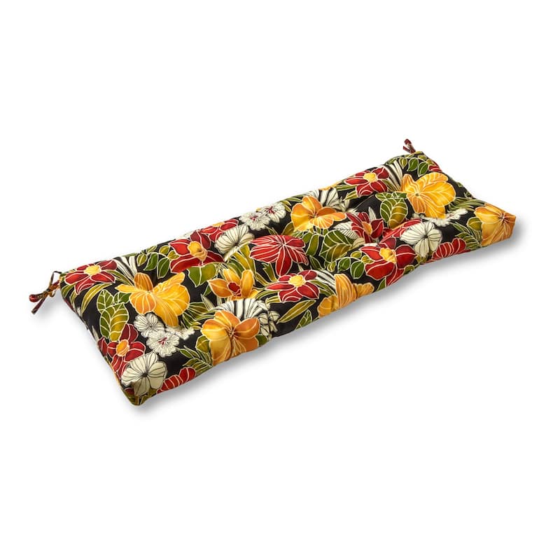 Aloha Floral 44-inch Swing/ Bench Cushion - aloha black