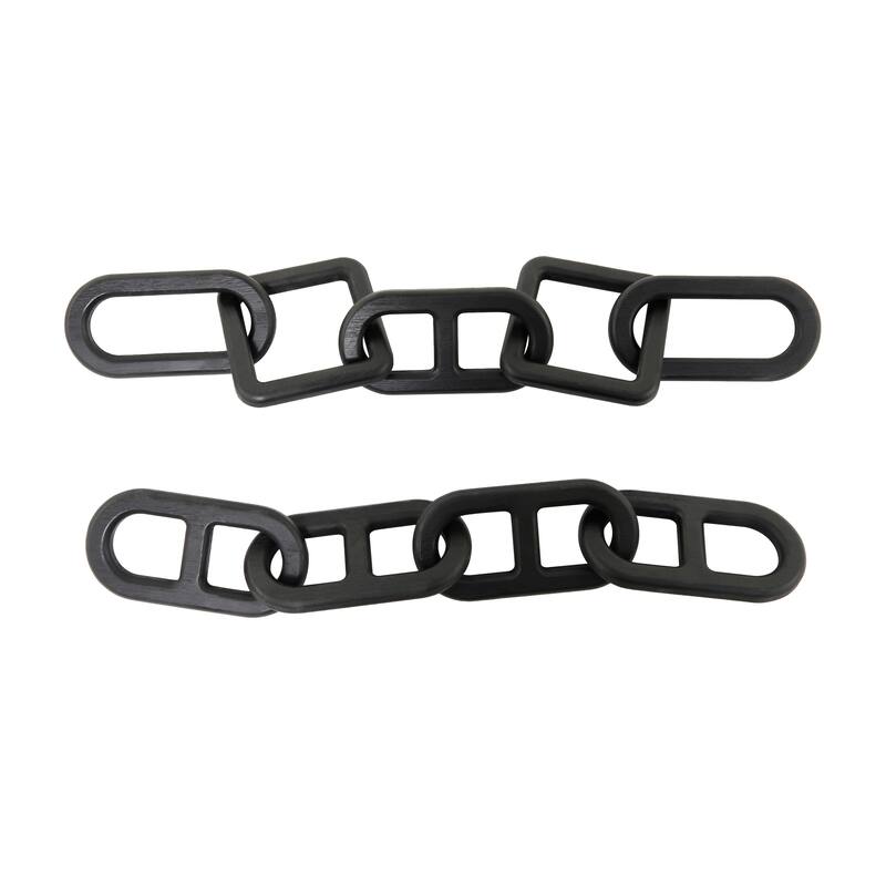 CosmoLiving by Cosmopolitan Geometric Wood Chain Sculpture (Set of 2, Set of 3) - Black, White, Brown