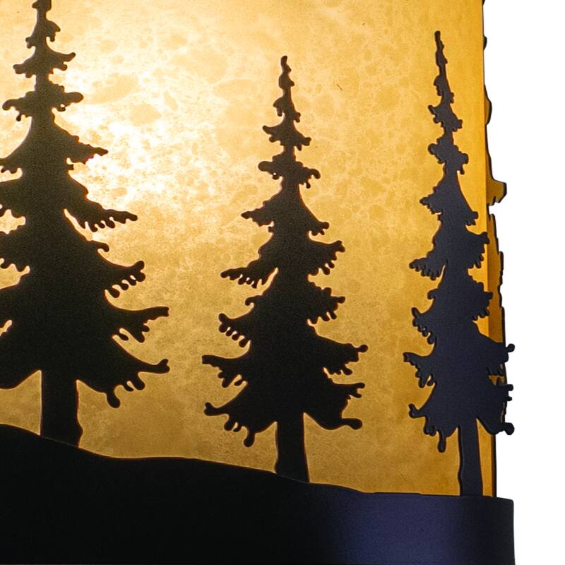 Yosemite 1 Light Bronze Rustic Tree Flush Indoor Outdoor Wall Sconce - 8-in W x 11-in H x 5-in D
