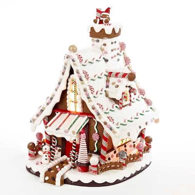 Kurt Adler 12-Inch Lighted Christmas Gingerbread House - 12"