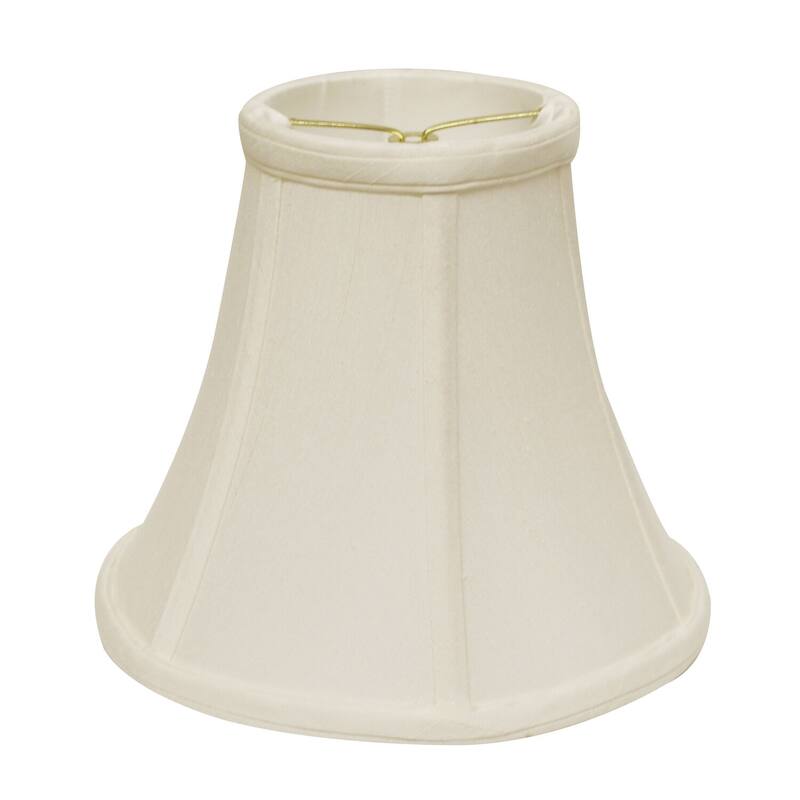 Victorian Lampshade Slant Bell Softback - White Metal Shade with Bulb Clip - 8" Wide x 6.75" High - 6.75
