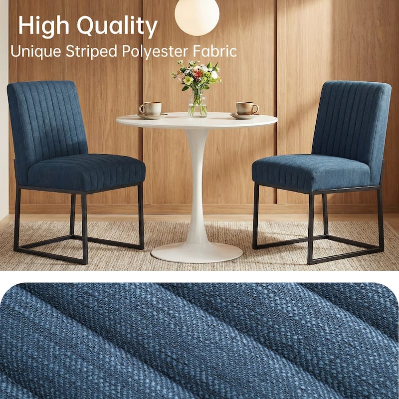 Mid Century Modern Dining Chair with Black Metal Legs