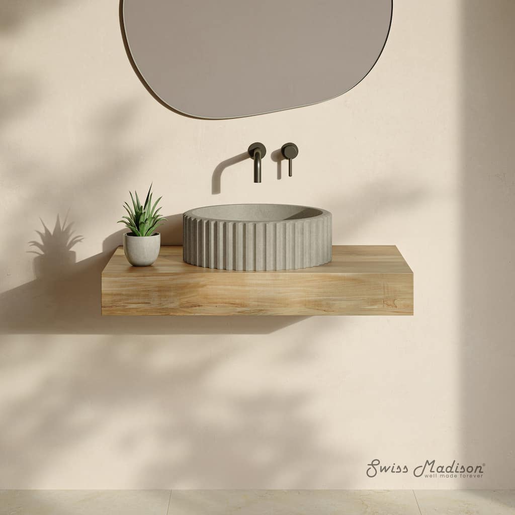 Lafayette 16" Round Concrete Vessel Sink In Taupe - 16