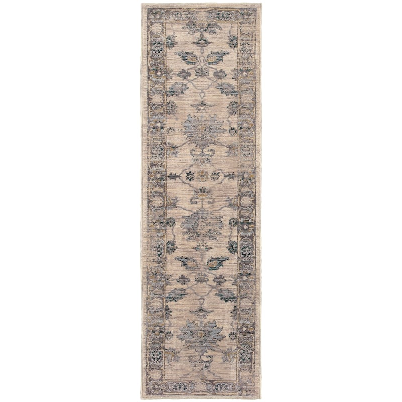 Style Haven Strete Faded Traditional Ivory/ Blue Rug - 2' 3" x 7' 6" - Ivory/Blue - Runner/Rectangle