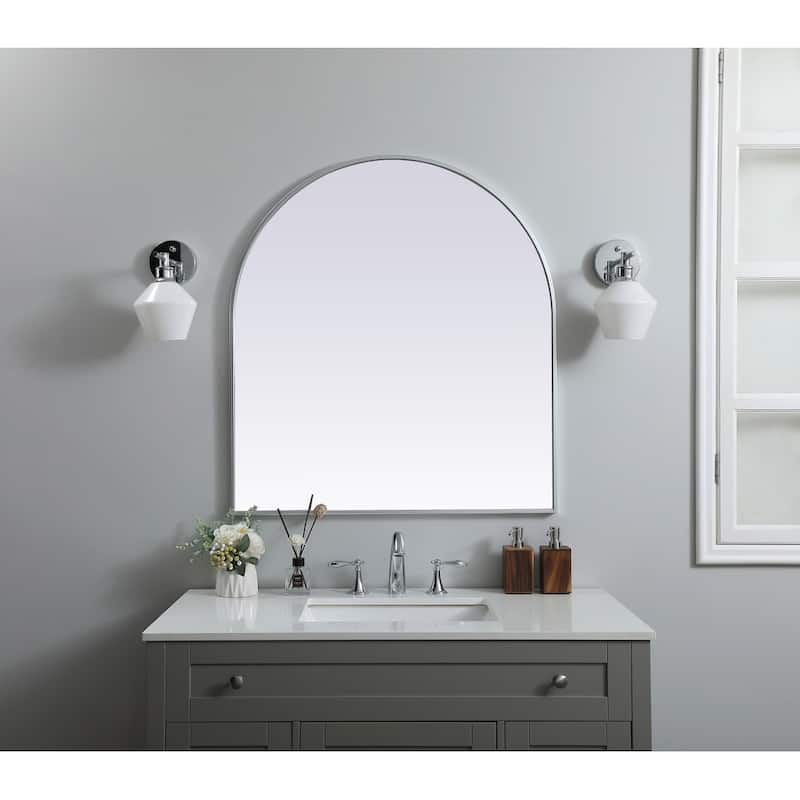 Indigo Home Metal Frame Arch Mirror 33x36 Inch