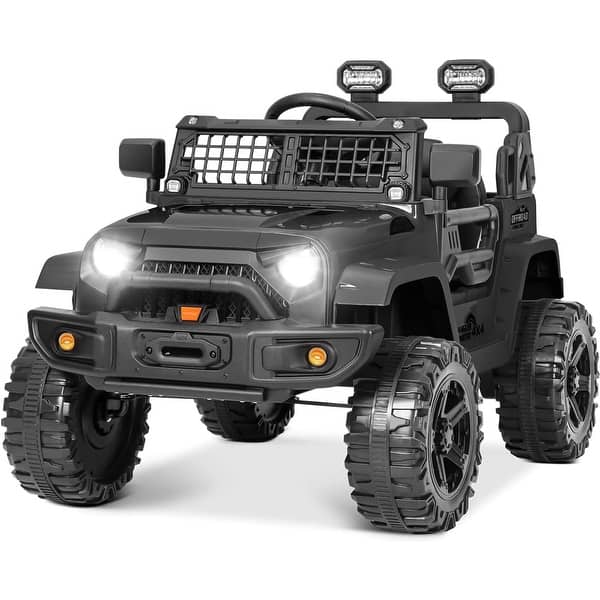 slide 2 of 13, Funtok R01 Remote Control Ride On Truck 12V Battery Powered Electric Ride On Car Black