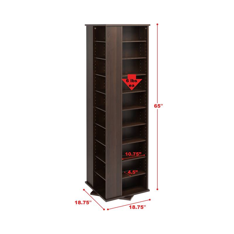 Prepac Everett Espresso 4-sided Spinner Media Storage Cabinet