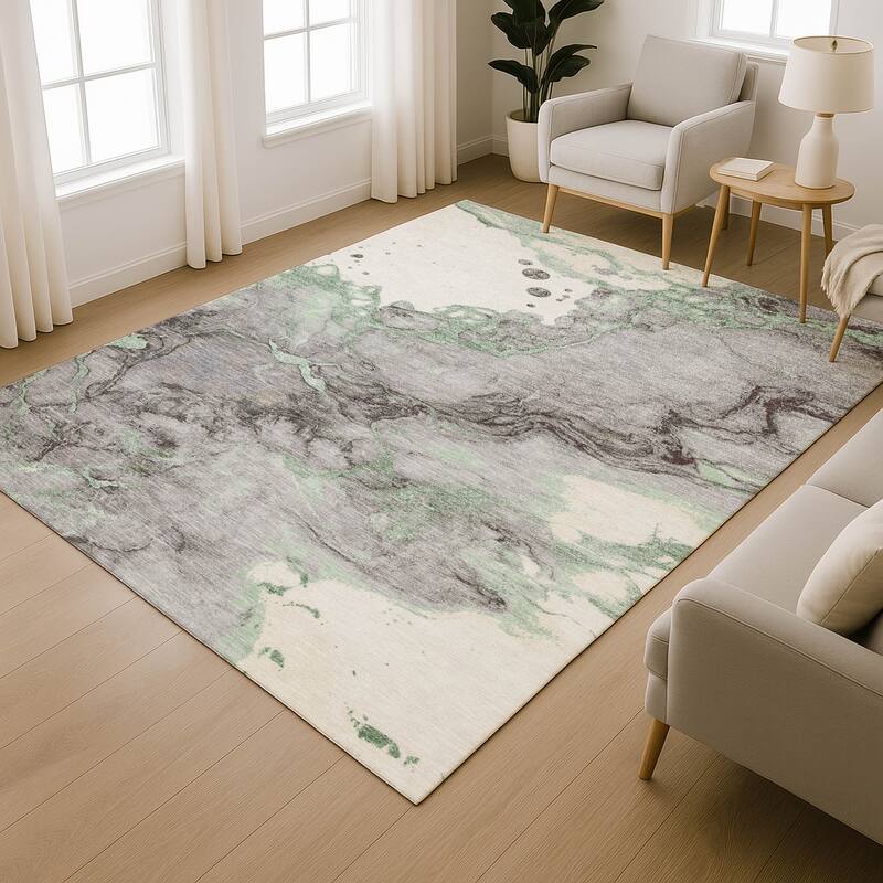 Premium Washable Super Soft Modern Crackle Mayfield Rug