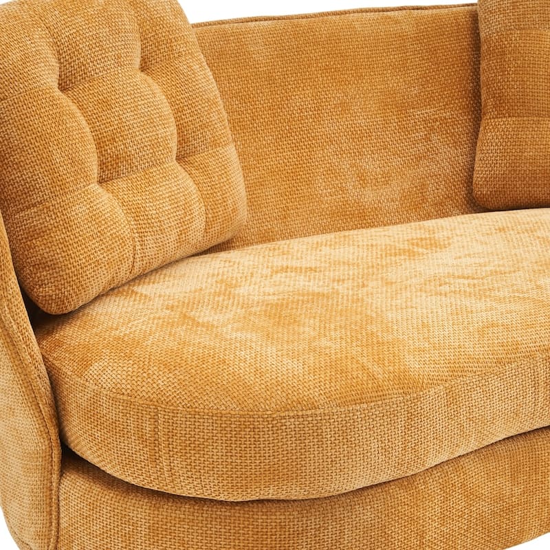 Polyester fiber Sofa Upholstered Couch with Golden Metal Legs