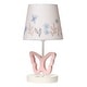 preview thumbnail 1 of 4, Lambs & Ivy Baby Blooms Pink Butterfly Nursery Lamp with Floral Shade & Bulb