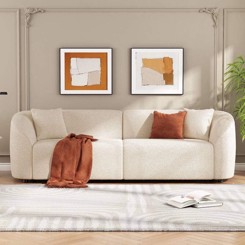 Christopher Knight Home - Allegra Sculptural Upholstered 87" Curved Sofa