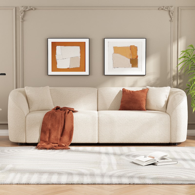 Christopher Knight Home - Allegra Sculptural Upholstered 87" Curved Sofa