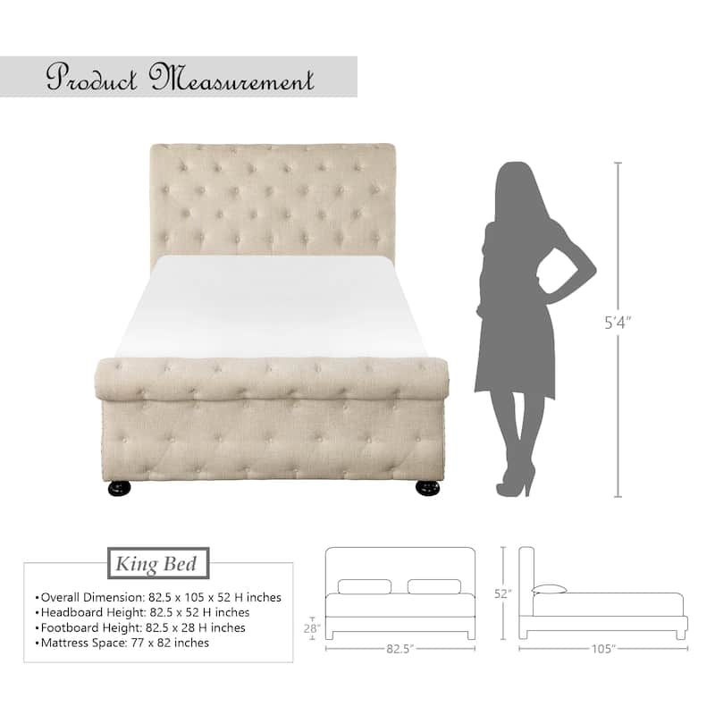 Clifton Upholstered Sleigh Bed
