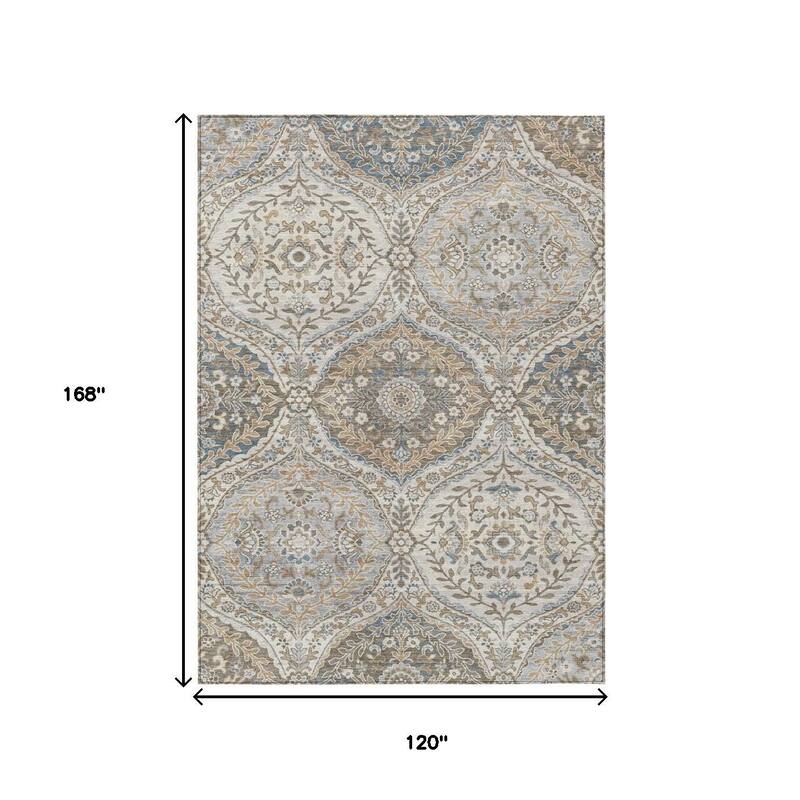 HomeRoots Floral Traditional Rectangle Outdoor Rug