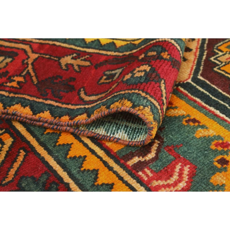 Vintage Distressed Sanem Red/Orange Rug - 6'7" x 9'8"