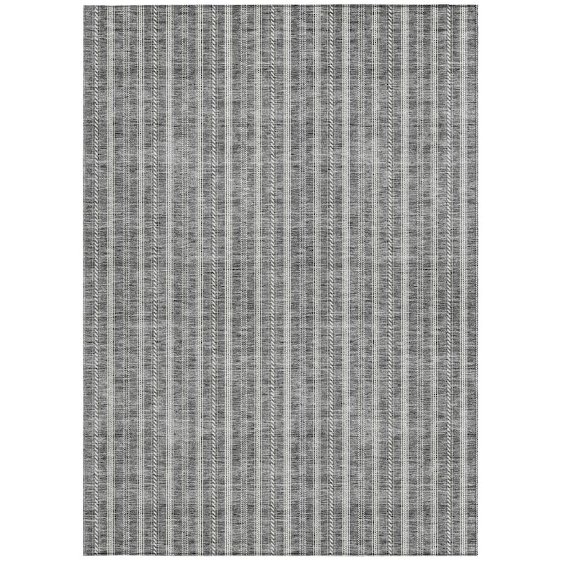 HomeRoots Striped Transitional Rectangle Outdoor Rug