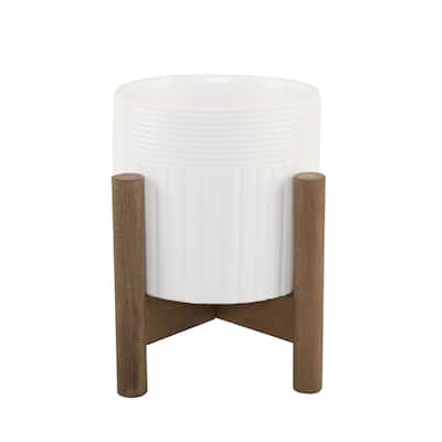 6.75" Stripes Ceramic On Stand