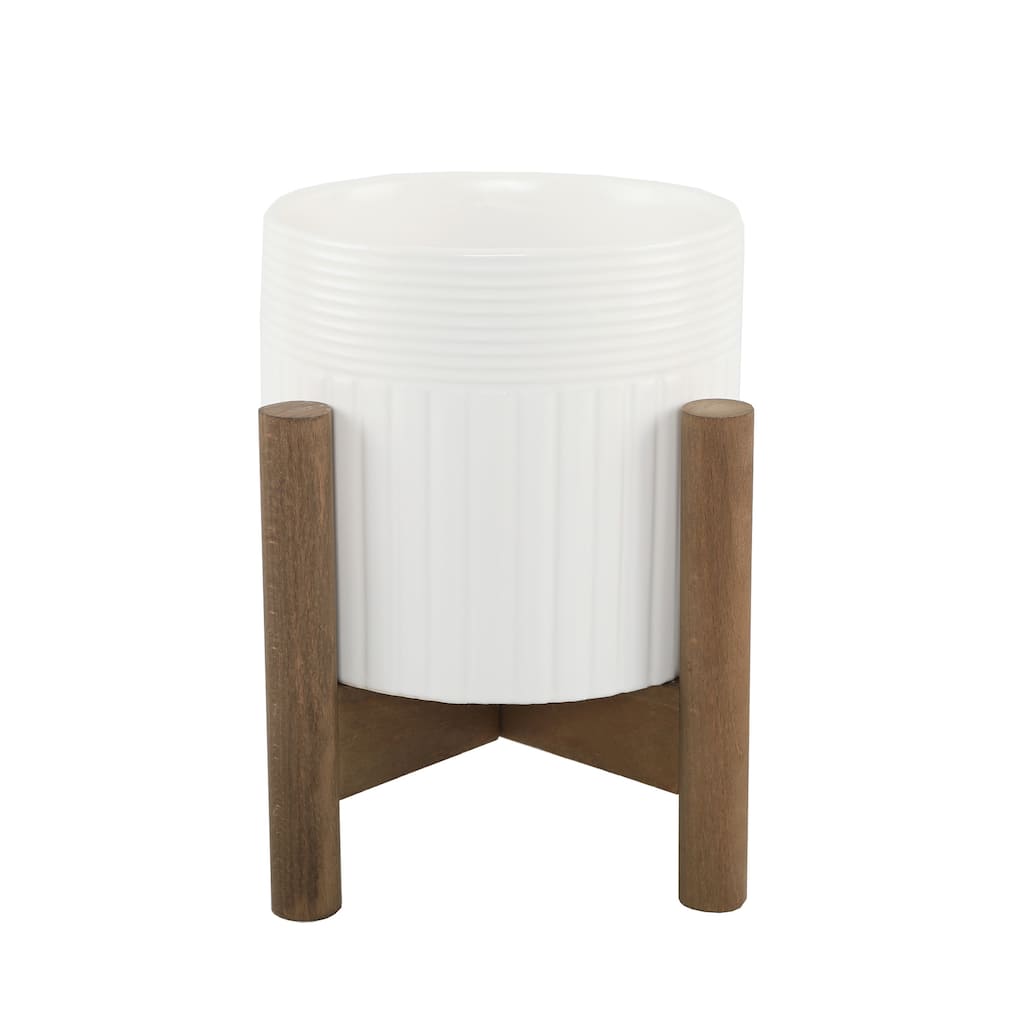 6.75" Stripes Ceramic On Stand