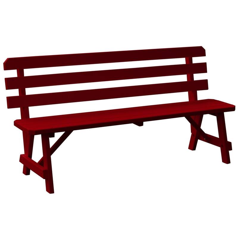 Pine 6' Traditional Backed Bench