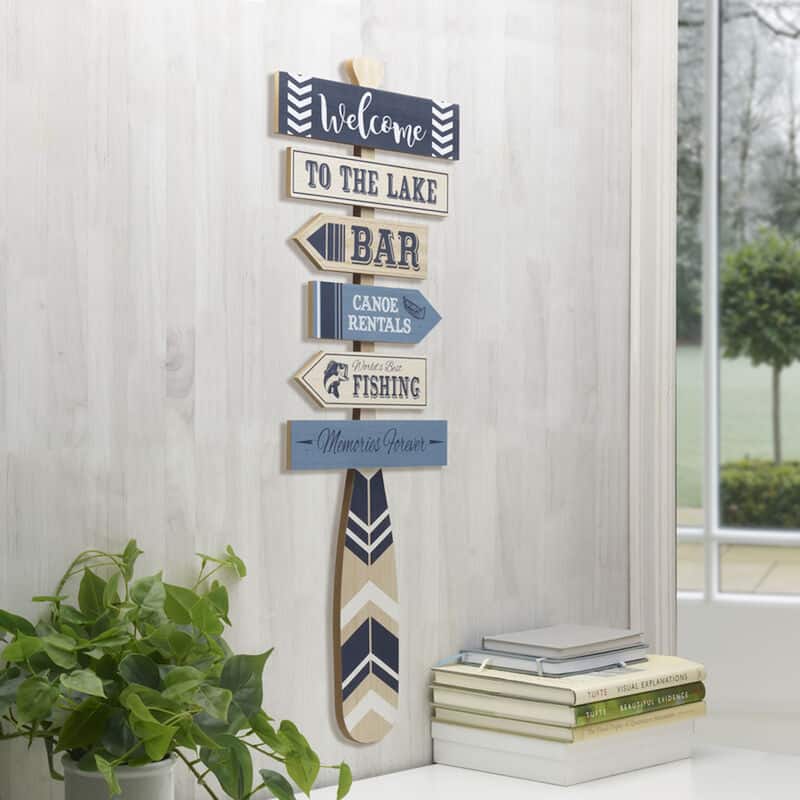 Elements Directional Lake House Sign, 14X39 Inch