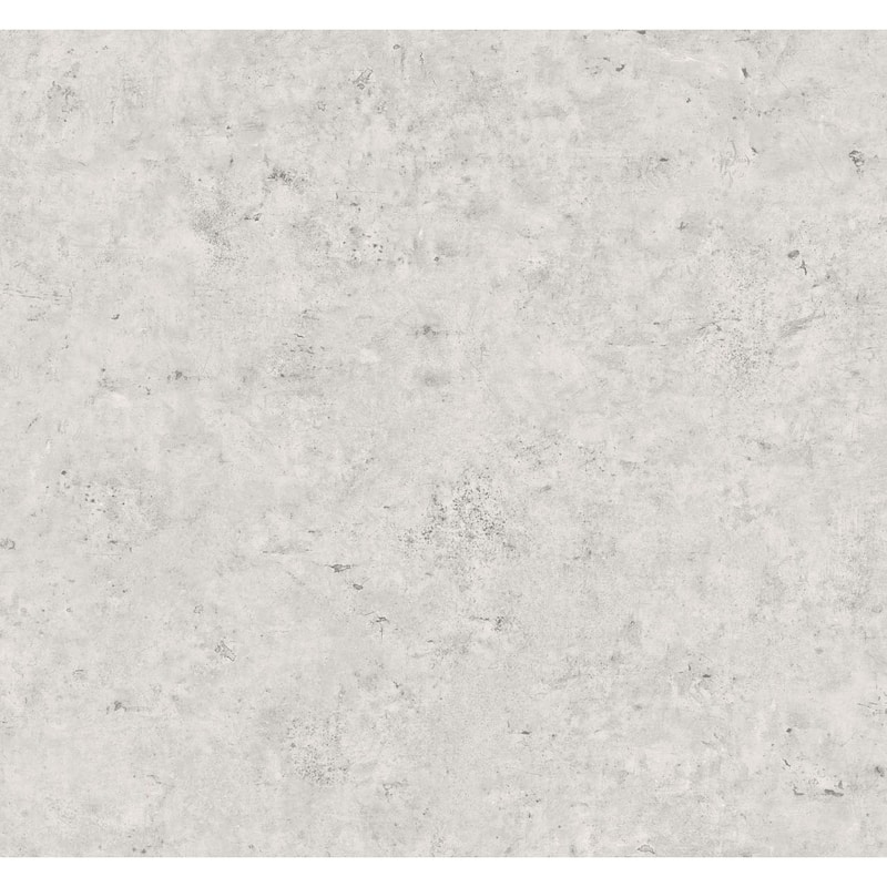 Seabrook Designs Cement Faux Embossed Vinyl Unpasted Wallpaper - 27 in. W x 27 ft. L - Arctic Grey & Metallic Silver