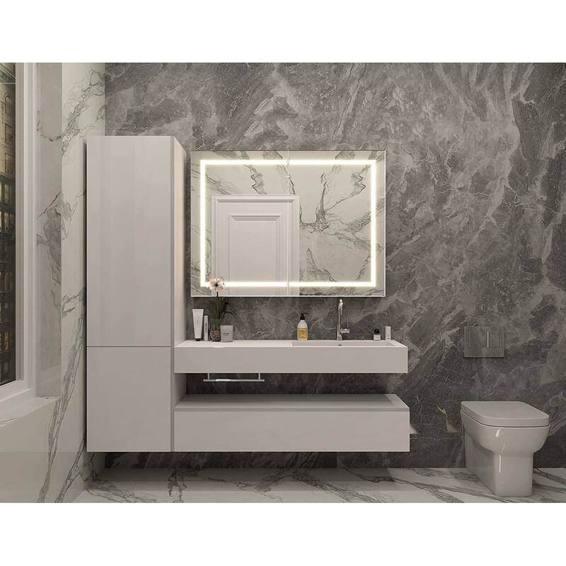 AQUADOM Royale Plus 48"x36"x5" LED Medicine Mirror Cabinet, Defogger, Dimmer, LED 3X Makeup Mirror, Outlets, Interior LED Light