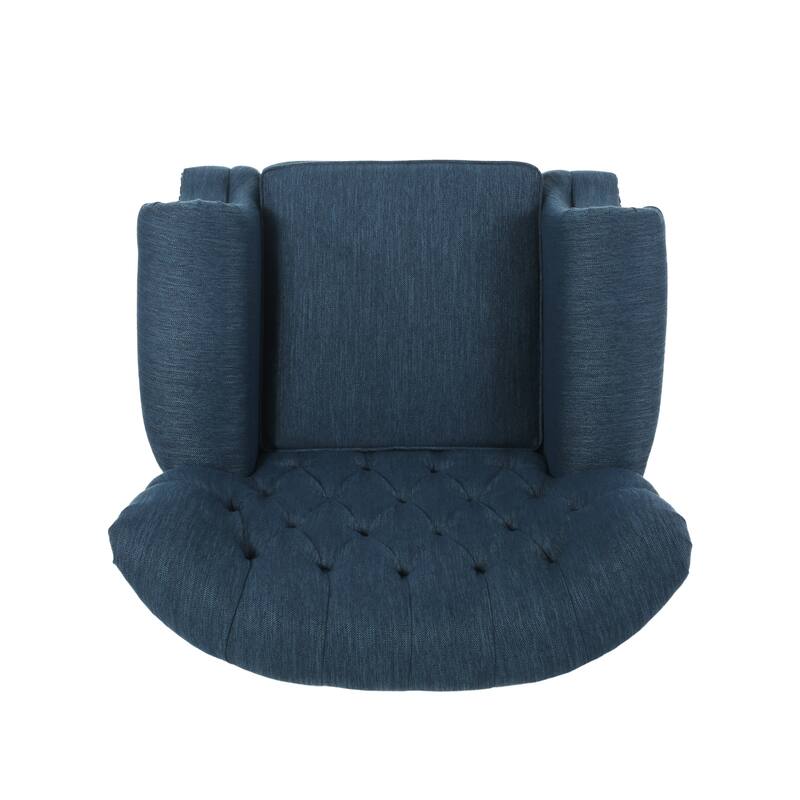 Sunapee Fabric and Rubberwood Recliner with Nailhead Trim by Christopher Knight Home