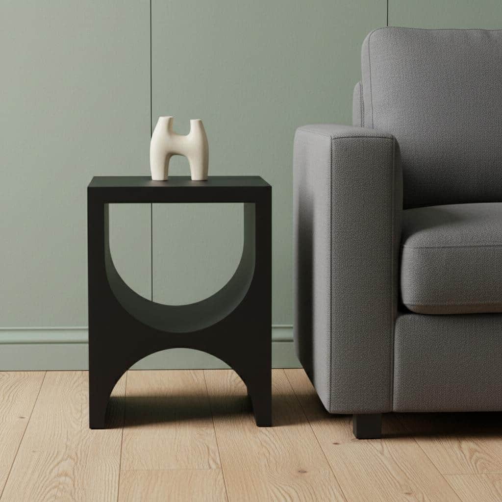 HomeRoots 22" Black Iron Round End Table - 17.00 in. x 22.00 in. x 17.00 in.