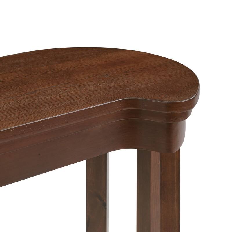 4-Piece Counter Height Dining Set, Solid Wood Kitchen Table with 3 Padded Stools