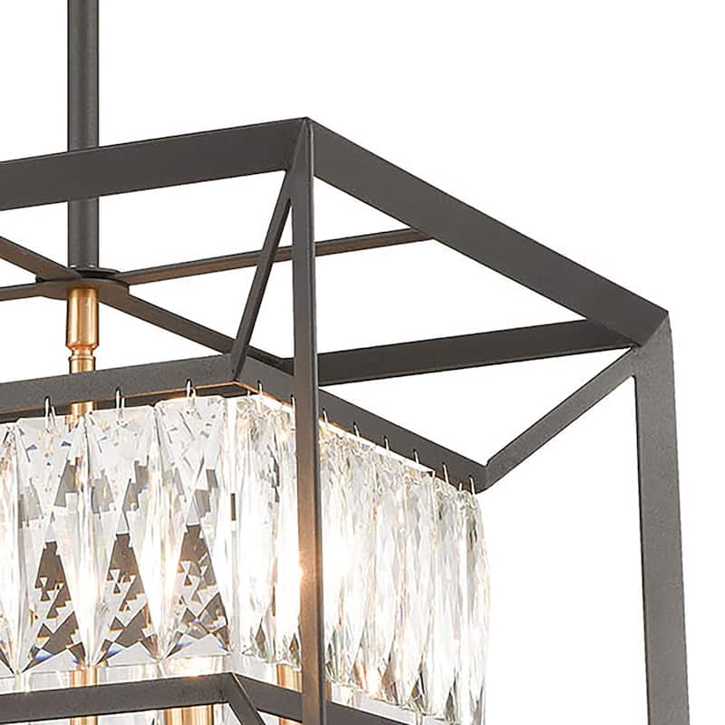 Elk Home Starlight Charcoal With Metal Shade 4 Light Chandelier