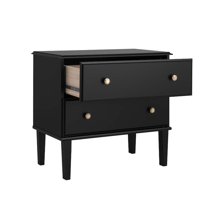 Prepac Lux 27.75" W Nightstand Bedside Table, Nightstand for Bedroom, End Table with 2 Drawers