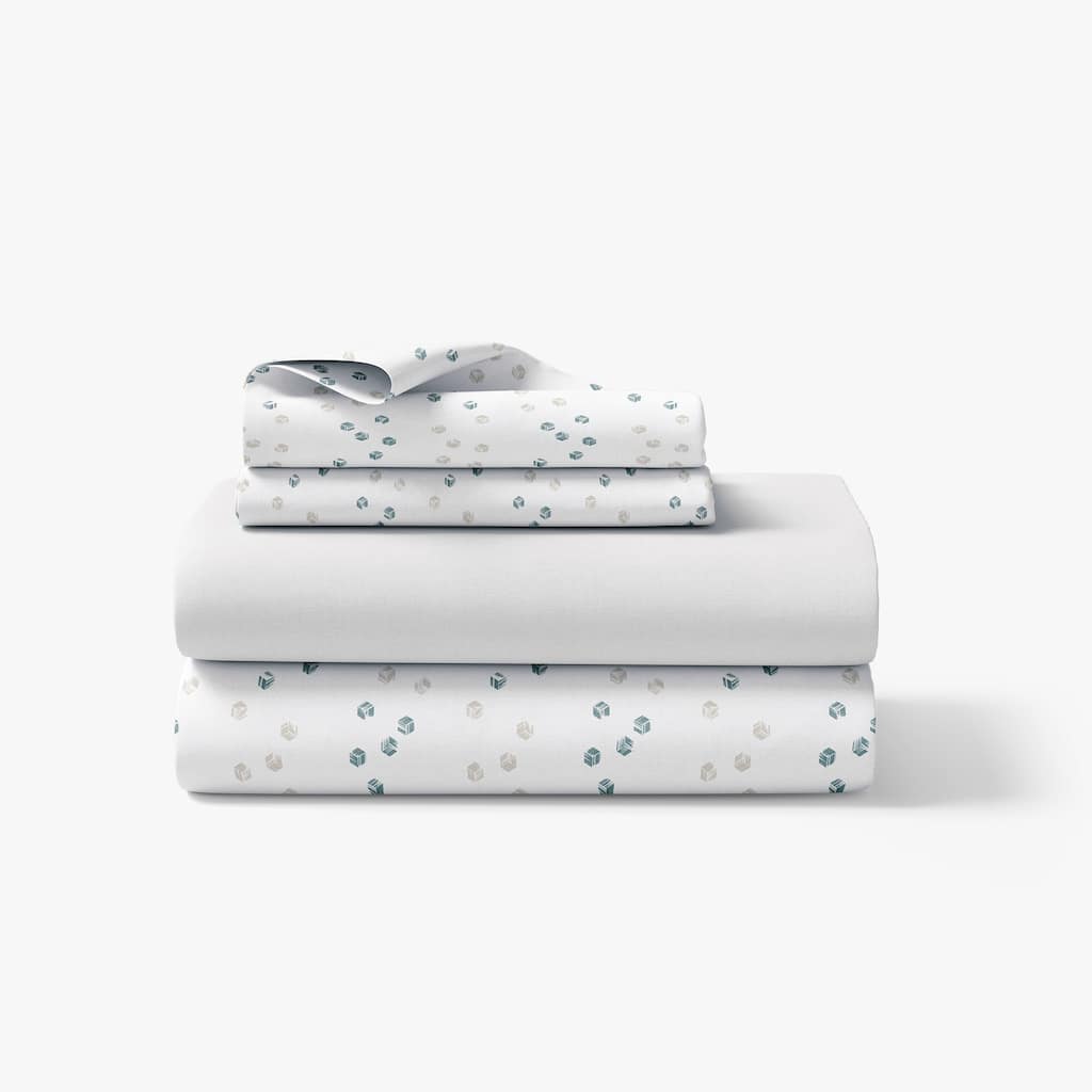 Deconovo Recycled Pillowcases Flat Sheet & Fitted Sheet 4 Pieces