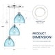 preview thumbnail 9 of 7, 3-Light Cluster Pendant Light, Pendant Light, Blue/Clear Glass