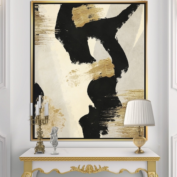 Designart 'Glam Collage II' Modern & Contemporary Framed Canvas - Black. Opens flyout.
