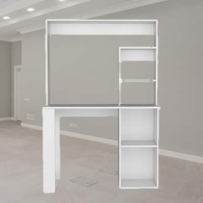 Freestanding Computer Desk with Integrated Hutch, Storage Shelves, and Spacious Work Surface for Organized Living