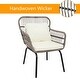 preview thumbnail 17 of 19, Outdoor 3 Pieces Wicker Bistro Chat Set for 2 Persons