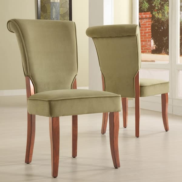 slide 2 of 8, Andorra Sage Velvet Upholstered Dining Chair (Set of 2) by iNSPIRE Q Classic