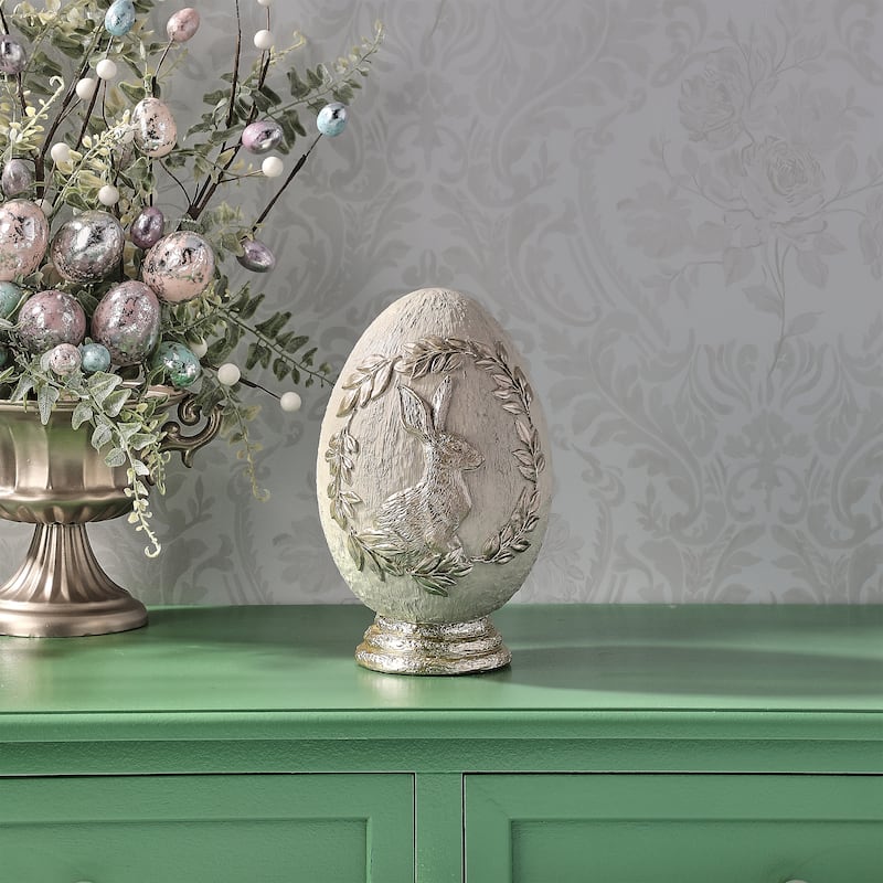 8.5" Resin Royal Egg With Bunny