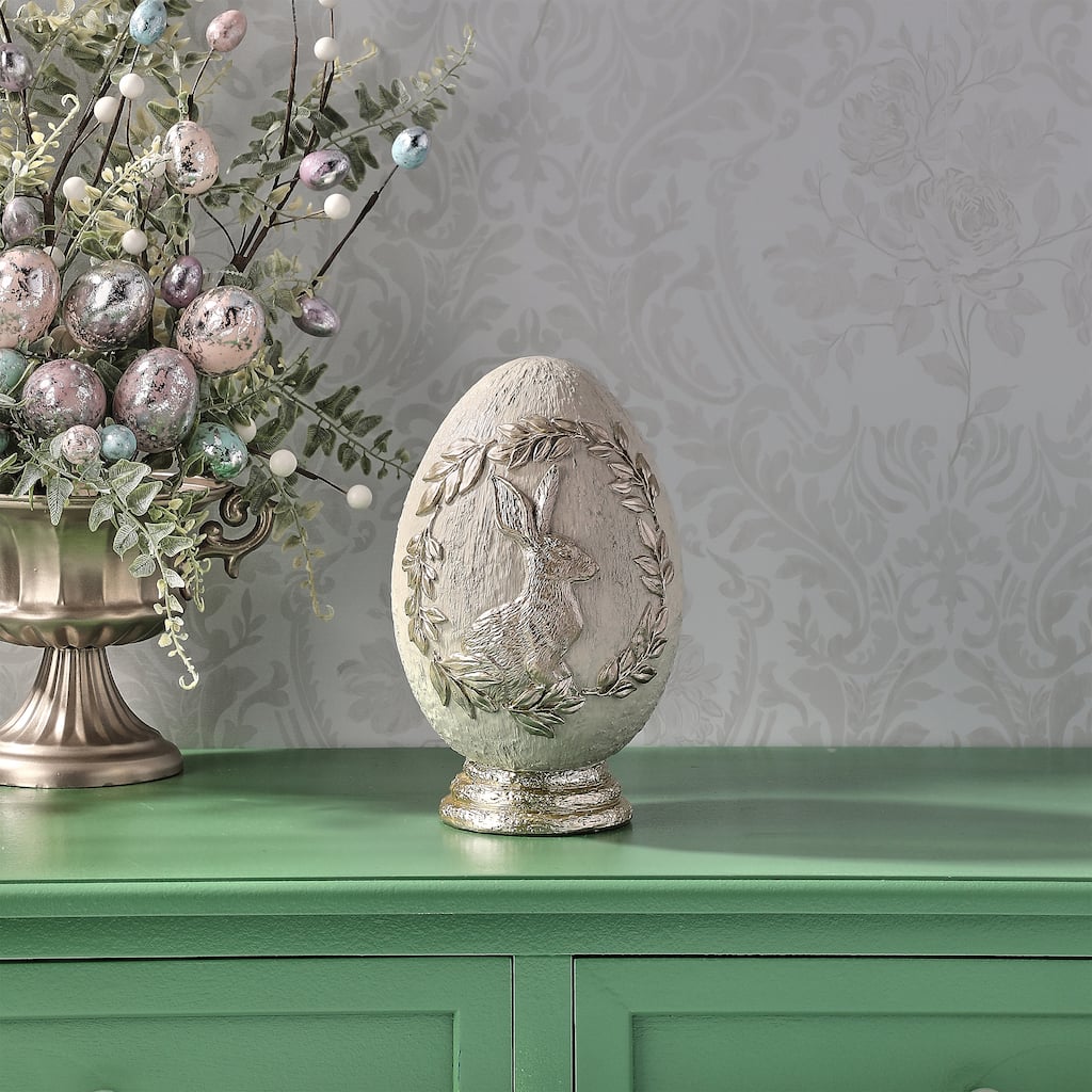 8.5" Resin Royal Egg With Bunny