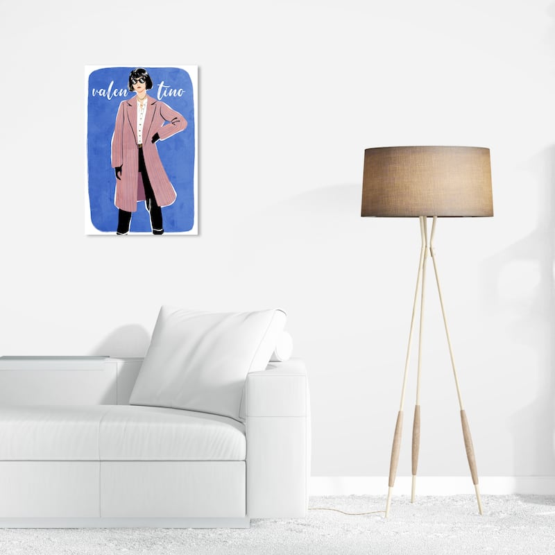 Wynwood Studio Canvas Fashion and Glam Fashionista Stripes Blue and Dark Blue Modern & Contemporary Wall Art Canvas Print - 24 x 16