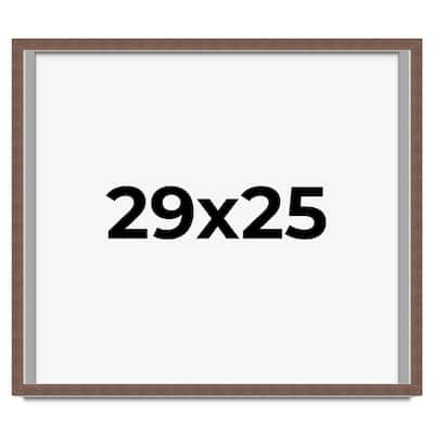 29x25 Shadow Box Frame Brown | 1.125 inches Deep Real Wood Rustic