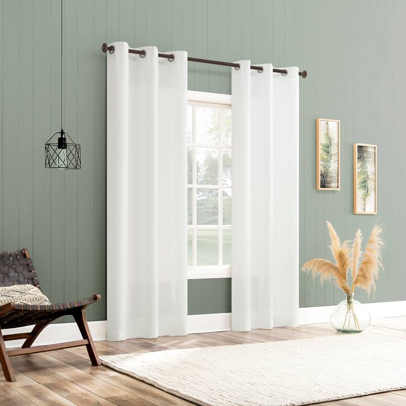 No. 918 Landon Textured Semi-Sheer Grommet 1-Piece Curtain Panel, Single Panel