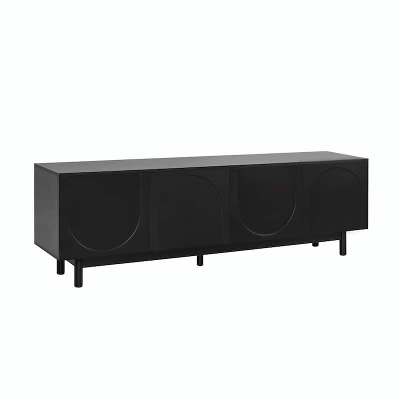 Minimalist TV Stand with Arch Cabinets for TVs Up to 78''