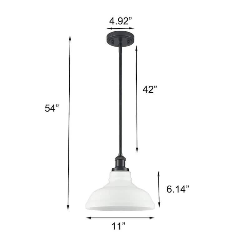 Lucca Industrial Island Pendant Light with Barn Glass Shade
