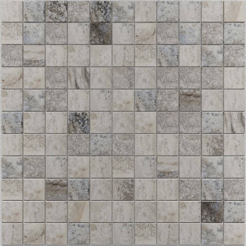 Cruz Bay Studio MKT61162 Tufo - 12" x 12" Square Floor and Wall Tile - - Grey Matte