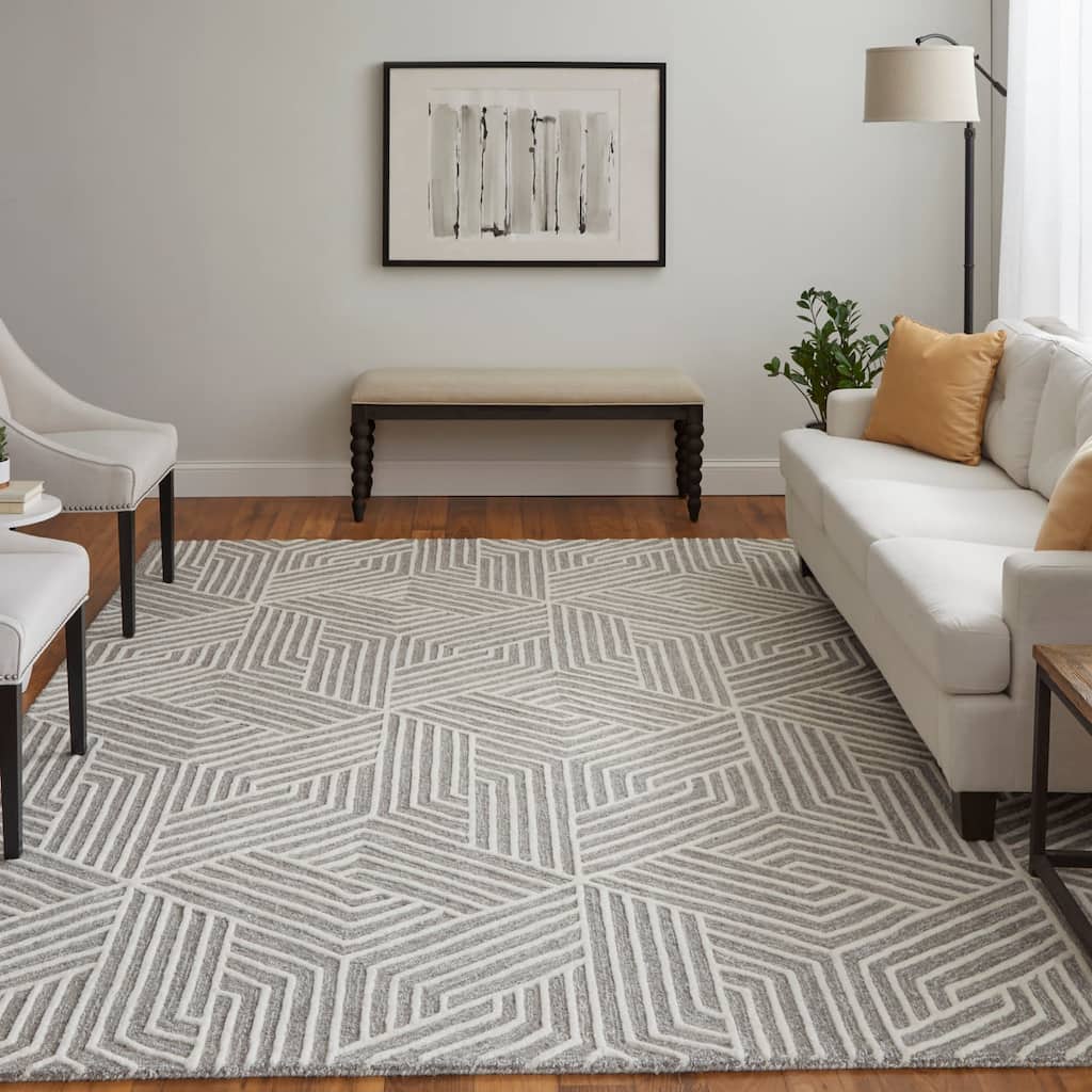 Grand Bazaar Rooney Hand Tufted Geometric Modern Area Rug
