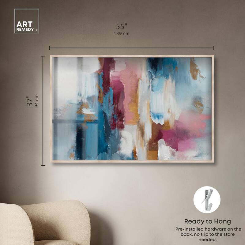 Rosy and Ocean Hues II Shadowbox by Art Remedy